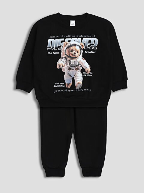 LCW baby Crew Neck Boys Sweatshirt and Tracksuit Bottom 2 Pack - W5H369Z1-CVL