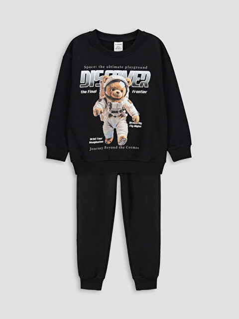 LCW baby Crew Neck Boys Sweatshirt and Tracksuit Bottom 2 Pack - W5H369Z1-CVL