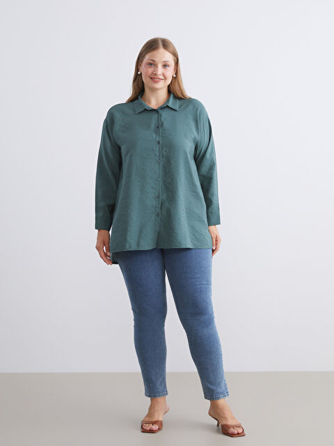 LCW Modest Oversize Modal Karışımlı Kadın Gömlek Tunik - W5H879Z8-DX6