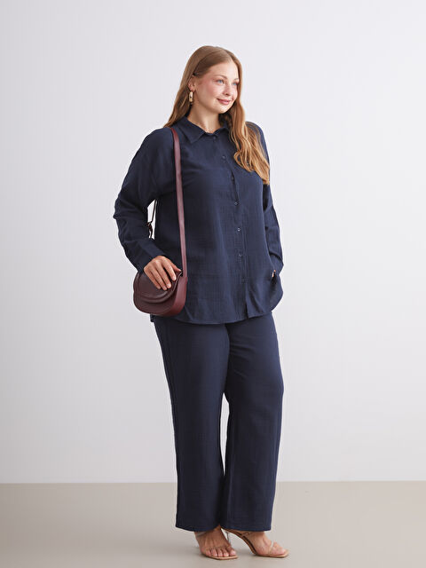 LCW Modest Loose Fit Müslin Kadın Gömlek Tunik - W5H881Z8-DGZ