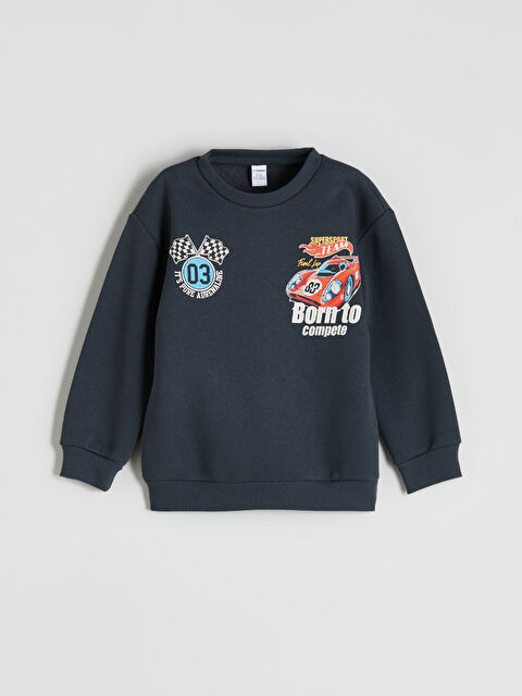 LCW Kids Bisiklet Yaka Baskılı Erkek Çocuk Kalın Sweatshirt - W5HA82Z1-R4W