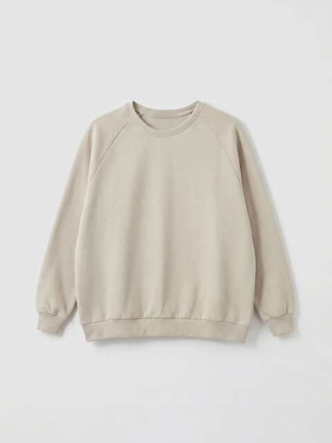 LC WAIKIKI سویتشێرت یەخه‌ خڕ ئۆڤەرسایز خانمان - W5HC04Z8-EHW