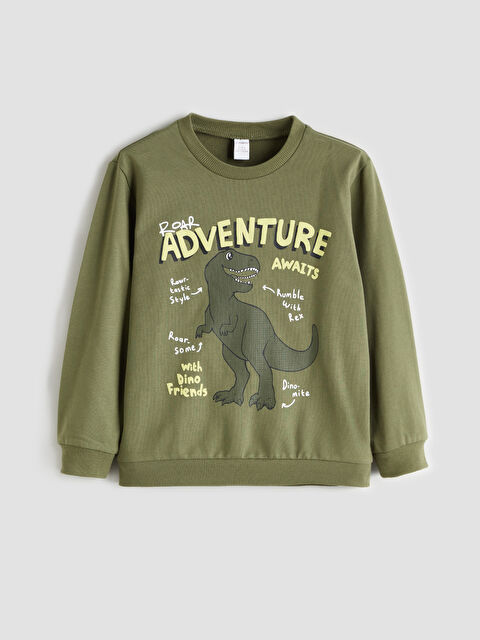 LCW Kids Dinozor Baskılı Erkek Çocuk Sweatshirt	 - W5HD24Z1-HBV