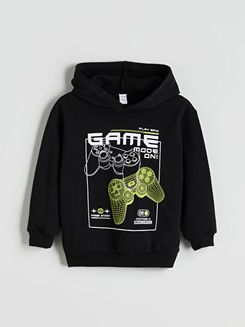 LCW Kids Kapüşonlu Baskılı Erkek Çocuk Sweatshirt - W5HD30Z1-CVL