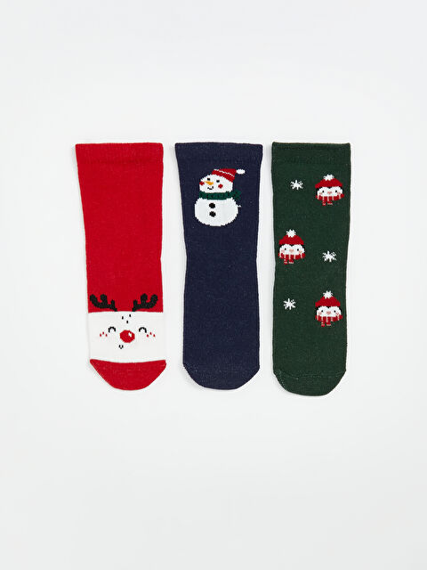 LCW ECO Yılbaşı Temalı Erkek Bebek Soket Çorap 3'lü - W5HE50Z1-HC3