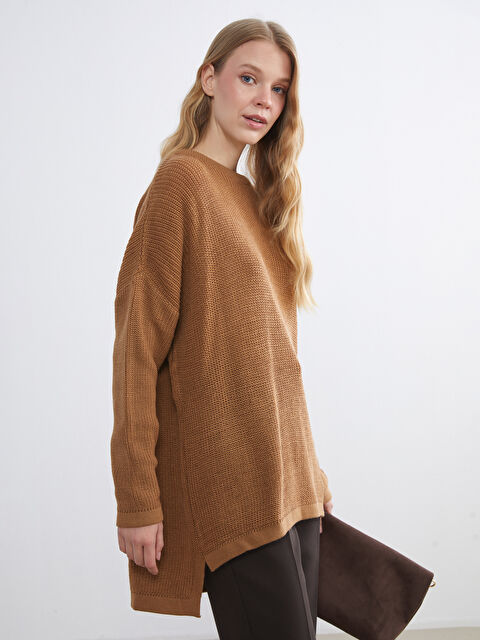 LCWAIKIKI Classic كنزة صوفية برقبة دائرية للسيدات - W5HG41Z8-CXS