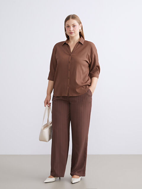 LCW Vision Beli Lastikli Keten Karışımlı Kadın Pantolon - W5HH65Z8-ZRF