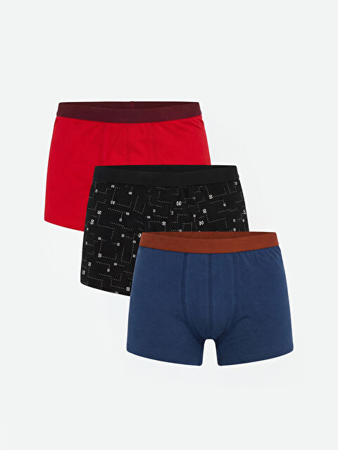 LC WAIKIKI Standart Kalıp Pamuklu Esnek Erkek Boxer 3'lü - W5HL80Z8-M0T