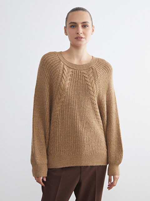 LCW ECO Bisiklet Yaka Kadın Triko Kazak - W5HM82Z8-YKH