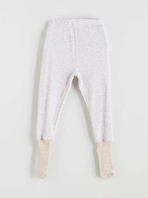 LCW baby Beli Lastikli Erkek Bebek Çoraplı Pantolon - W5HP26Z1-D2Y