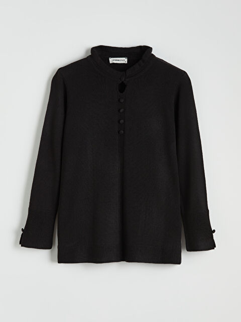 LCW Grace Fırfırlı Dik Yaka Kadın Triko Kazak - W5HS75Z8-CVL