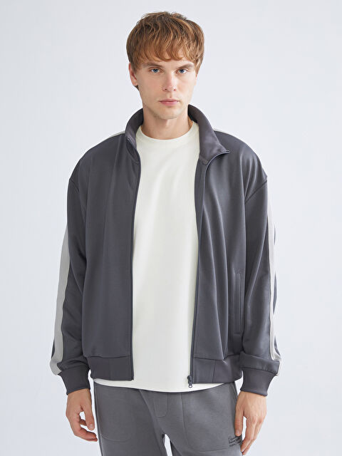 LCW ECO Man GREY Zip-Up Sweatshirt - W5HS91Z8-RWA