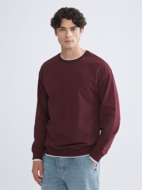 XSIDE Bisiklet Yaka Erkek Sweatshirt - W5HT10Z8-ZAL