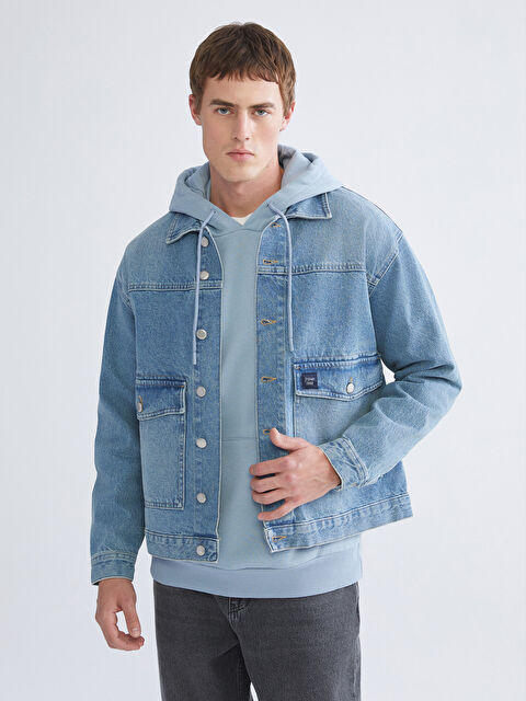 LCW Jeans Rahat Kalıp Erkek Jean Ceket - W5HT23Z8-311