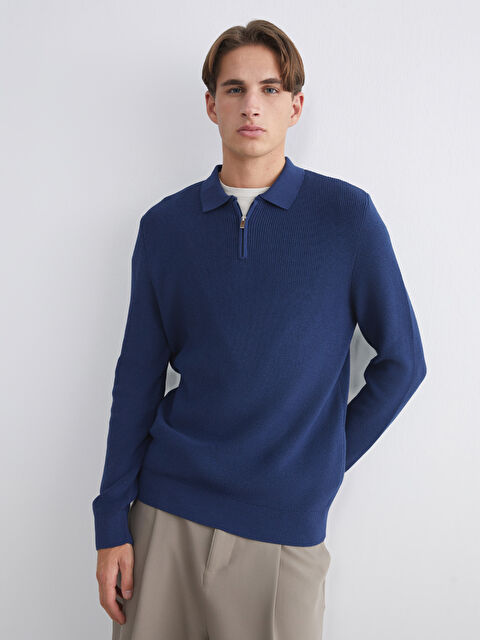 XSIDE Polo Yaka Erkek Triko Kazak - W5HT49Z8-K7G