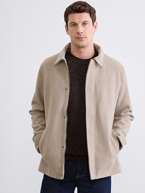 LCWAIKIKI Classic Standart Kalıp Gömlek Yaka Erkek Kaşe Mont - W5HV41Z8-ZQL