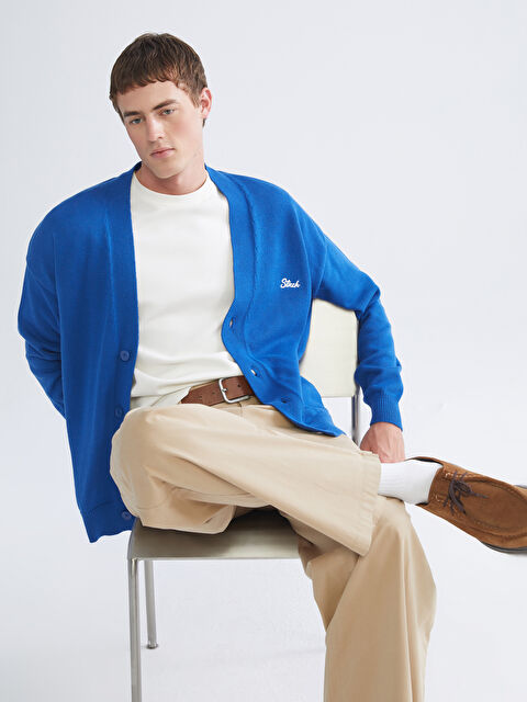 XSIDE Rahat Kalıp V Yaka Erkek Triko Hırka - W5HY73Z8-ZRE