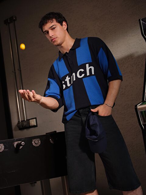 XSIDE Polo Yaka Kısa Kollu Erkek Triko Kazak - W5HY75Z8-HRZ