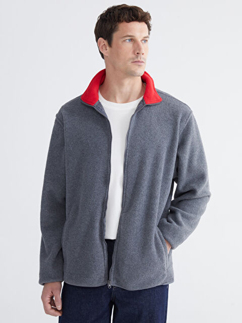 LC WAIKIKI Man GREY Zip-Up Sweatshirt - W5HY89Z8-JRW