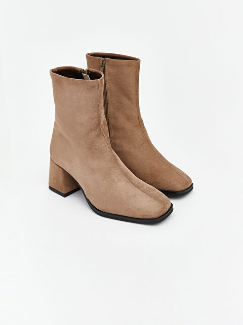 LCW STEPS Süet Görünümlü Kadın Topuklu Bot - W5I095Z8-DFV