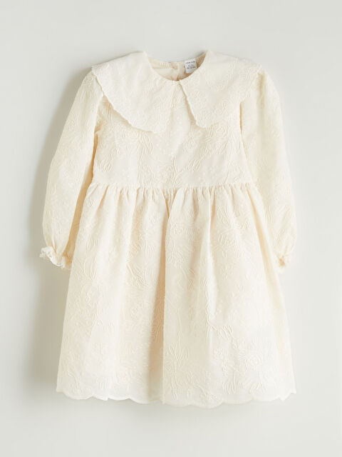 LCW baby Bebe Yaka Nakışlı Kız Bebek Elbise - W5I317Z1-ZNQ