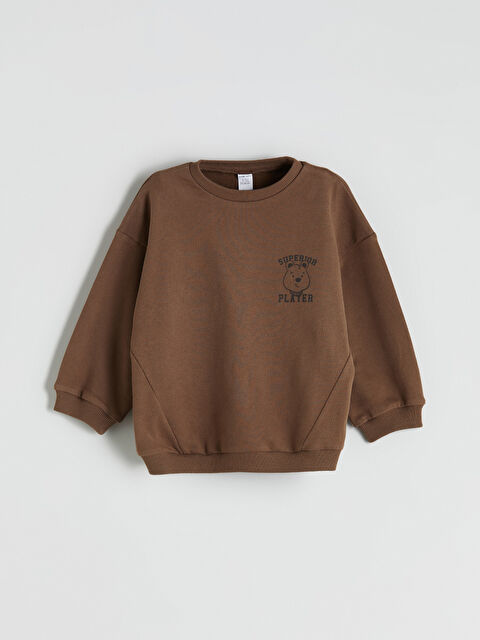 LCW baby Bisiklet Yaka Baskılı Erkek Bebek Sweatshirt - W5I350Z1-S6U