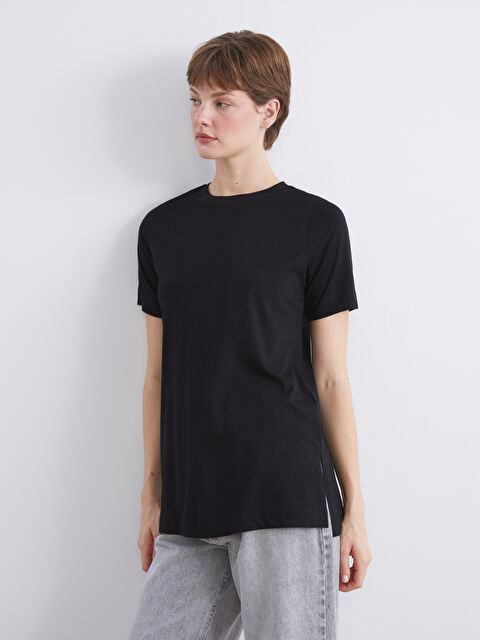 LCW Comfort Bisiklet Yaka Kadın Tişört - W5I418Z8-CVL