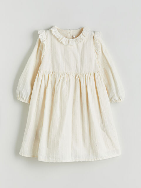 LCW baby Bebe Yakalı Fırfırlı Kız Bebek Elbise - W5I427Z1-ZNQ