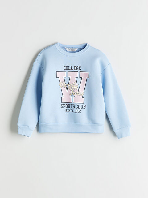 LCW ECO Bisiklet Yaka Kız Çocuk Sweatshirt - W5I493Z4-QXH
