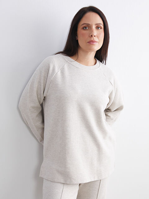LCW Comfort Bisiklet Yaka Kadın Sweatshirt - W5I558Z8-L8Q