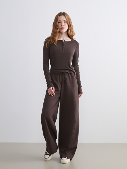 XSIDE Beli Lastikli Geniş Paça Kadın Eşofman Altı - W5I916Z8-ZHA