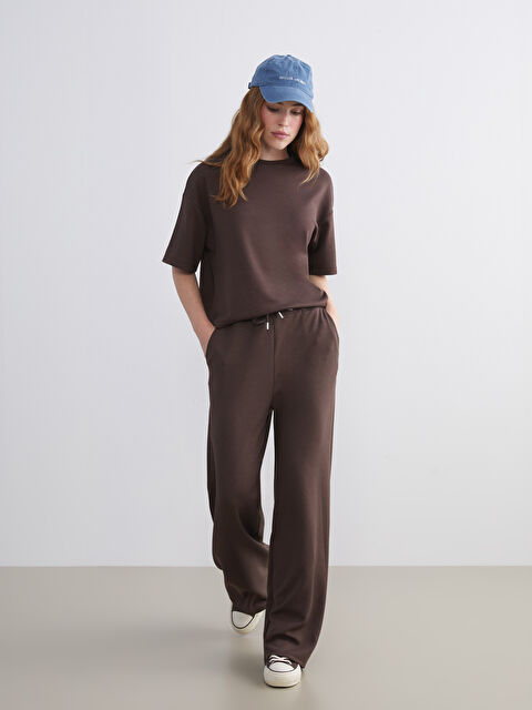 XSIDE Beli Lastikli Geniş Paça Kadın Eşofman Altı - W5IA05Z8-ZMR