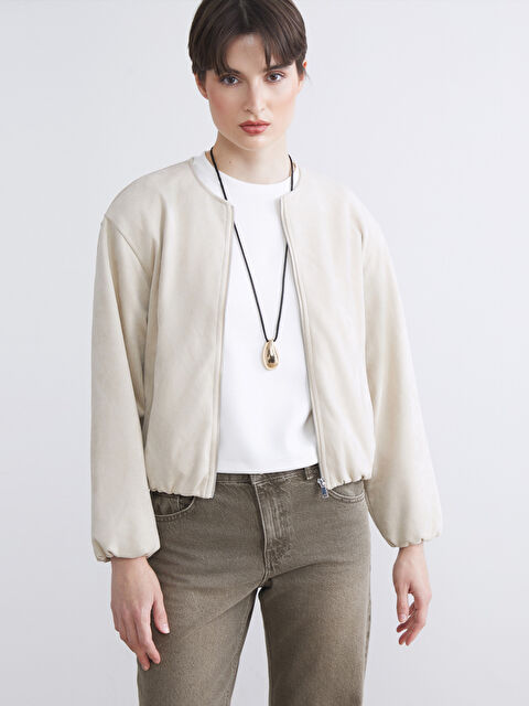 LCW Vision Kadın Süet Görünümlü Ceket - W5ID54Z8-DXR