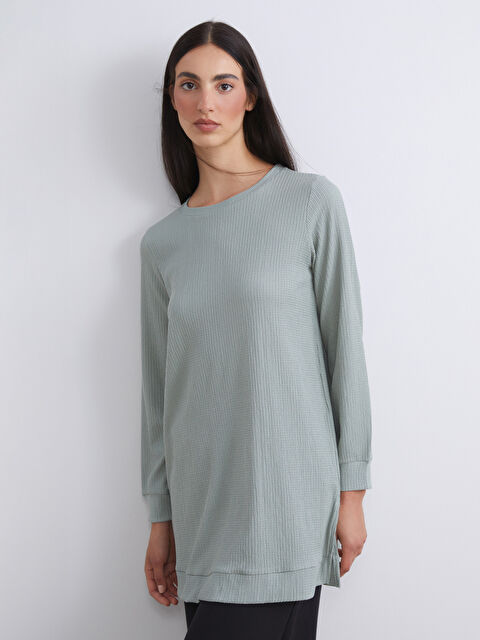 LCW ECO Bisiklet Yaka Dokulu Kadın Tunik - W5IF53Z8-GJM