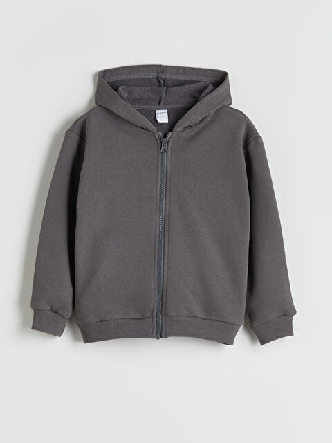 LCW ECO Kapüşonlu Erkek Çocuk Fermuarlı Sweatshirt - W5IG20Z1-CTK