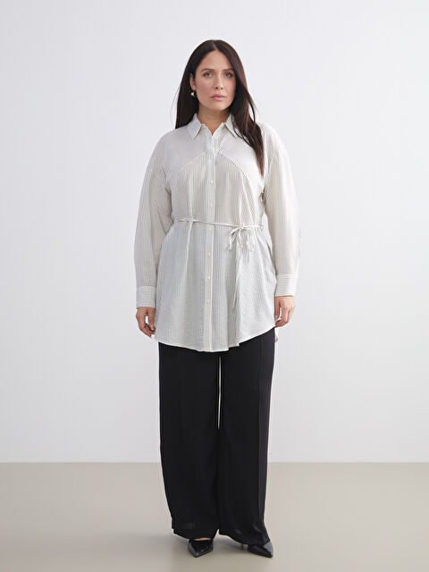 LCWAIKIKI Classic Çizgili Kadın Gömlek Tunik - W5IH11Z8-LFC