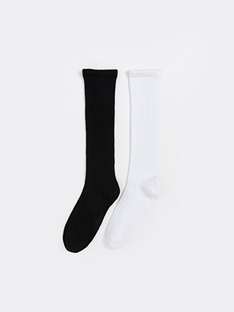 LCW ECO Basic Kız Çocuk Diz Altı Çorap 2'li - W5II88Z4-M0T