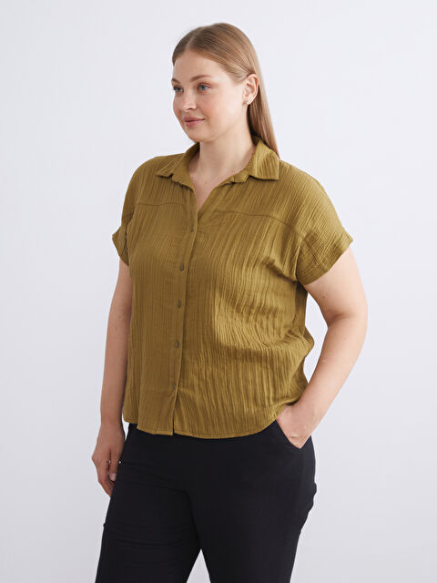 LCWAIKIKI Classic Dokulu Müslin Kadın Gömlek - W5IJ82Z8-H0Y