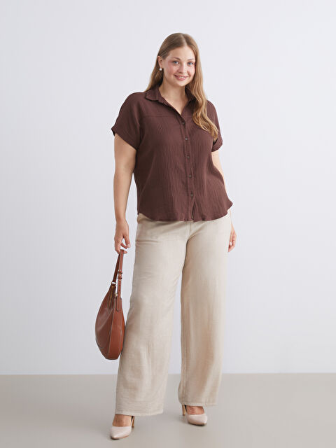 LCWAIKIKI Classic Dokulu Müslin Kadın Gömlek - W5IJ82Z8-JTW