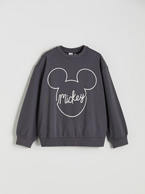 LCW Kids Bisiklet Yaka Mickey Mouse Baskılı Kız Çocuk Sweatshirt - W5IL56Z4-VDL