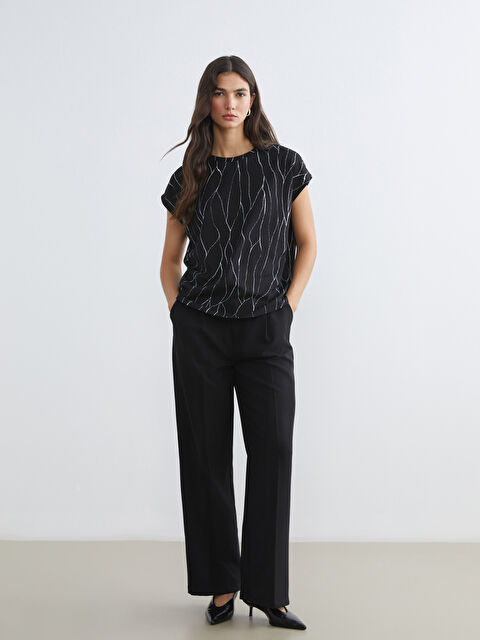 LCWAIKIKI Classic Beli Lastikli Kadın Pileli Pantolon - W5IM97Z8-CVL