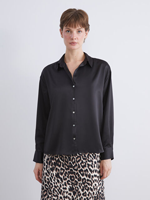 LCW Vision Әйелдерге арналған сатин оверсайз жейде - W5IN08Z8-CVL