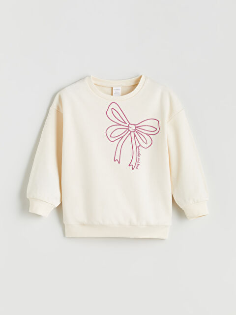 LCW Kids Kurdele Baskılı Kız Çocuk Sweatshirt - W5IP14Z1-FDP