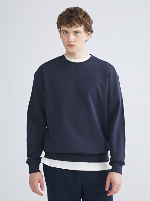 XSIDE Bisiklet Yaka Erkek Sweatshirt - W5IR58Z8-YRV