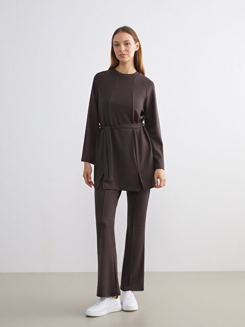 LCW Modest Yüksek Bel Düz İspanyol Paça Kadın Eşofman Altı - W5IR91Z8-HMK