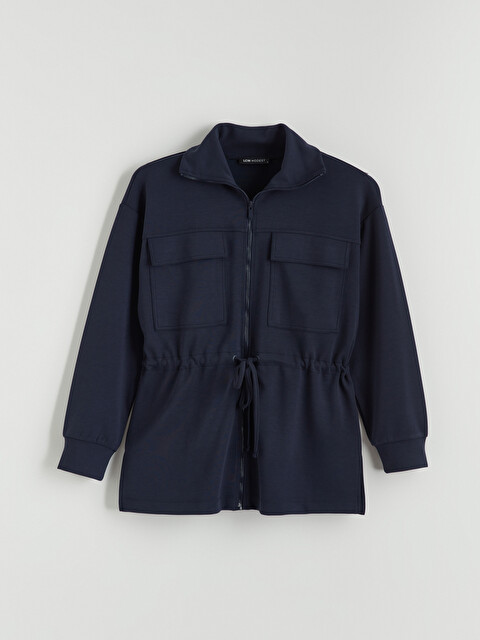 ゆき LCW Modest Dik Yaka Oversize Kadın Fermuarlı Sweatshirt - W5IR94Z8