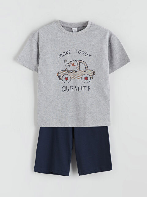 LCW ECO Bisiklet Yaka Erkek Çocuk Tişört ve Şort - W5IS60Z1-CT3