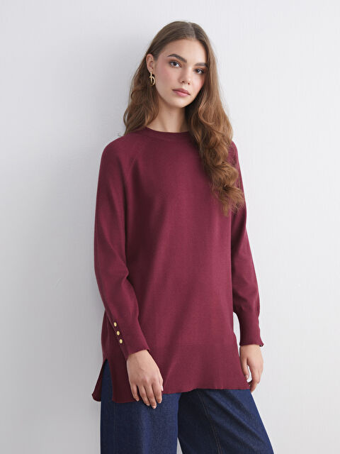 LCW Modest Crew Neck Women's Knitwear Tunic - W5IU12Z8-JC0