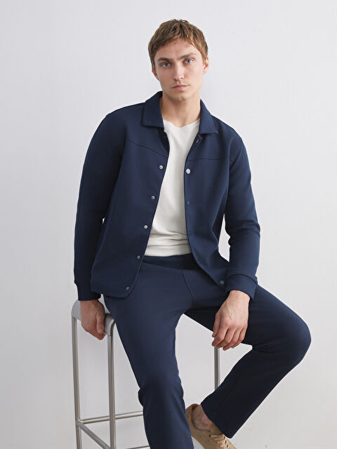 LCW Vision Rahat Kalıp Uzun Kollu Erkek Gömlek Ceket - W5J119Z8-RFH