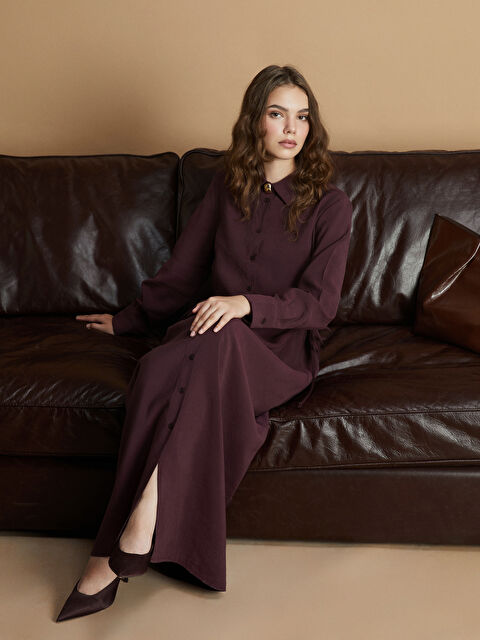 LCW Modest Modal Karışımlı Gömlek Elbise - W5J285Z8-HQT